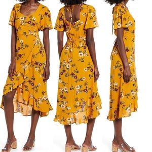 Band of Gypsies floral flutter sleeve dress size Medium